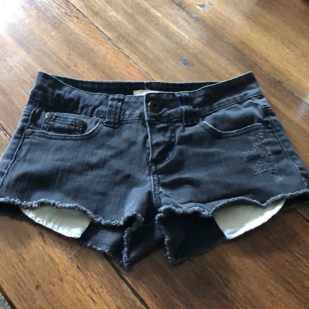 Black jean shorts